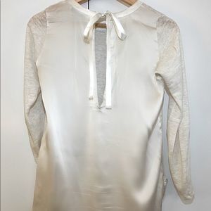 Sandro linen and silk long sleeve shirt